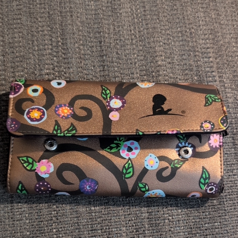 St. Jude, 2 Piece Travel Jewelry Tri-fold Organizer Clutch. Floral Design